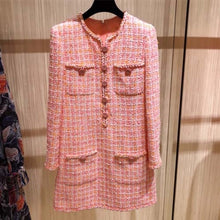 Load image into Gallery viewer, 2019 elegant vestidos plus size tweed dress women custom 5xl 6xl vestidos de fiesta de noche amazing ropa mujer winter dress