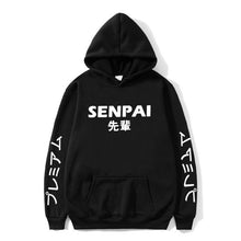 Load image into Gallery viewer, New Winter Anime Senpai Design Print Fleece Men's Hoodies Sweatshirts Men Women Streetwear Funny Black Hoody Man Winter Clothes