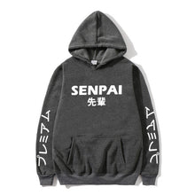 Load image into Gallery viewer, New Winter Anime Senpai Design Print Fleece Men's Hoodies Sweatshirts Men Women Streetwear Funny Black Hoody Man Winter Clothes