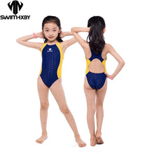 Load image into Gallery viewer, HXBY Racing Training Kids Swimwear For Girls Bathing Suits Children One Piece Swimsuit Girls Swim Wear Swimsuits Swimming S