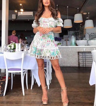 Load image into Gallery viewer, Slash Neck Women Dress Top Quality Sexy Print Vintage Bodycon Mini Hollow Out Pub Homecoming Party Dresses Summer
