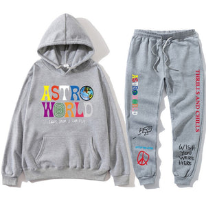 TRAVIS SCOTT ASTROWORLD hope you are here HOODIES fashion letters ASTROWORLD HOODIE streetwear + pants men's pullover sweatshirt