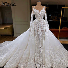 Load image into Gallery viewer, Princess Arabic Elegant Lace Wedding Bride Dresses Saudi Dubai Formal Mermaid Mariage Bridal Gowns African Vestido de noiva 2018
